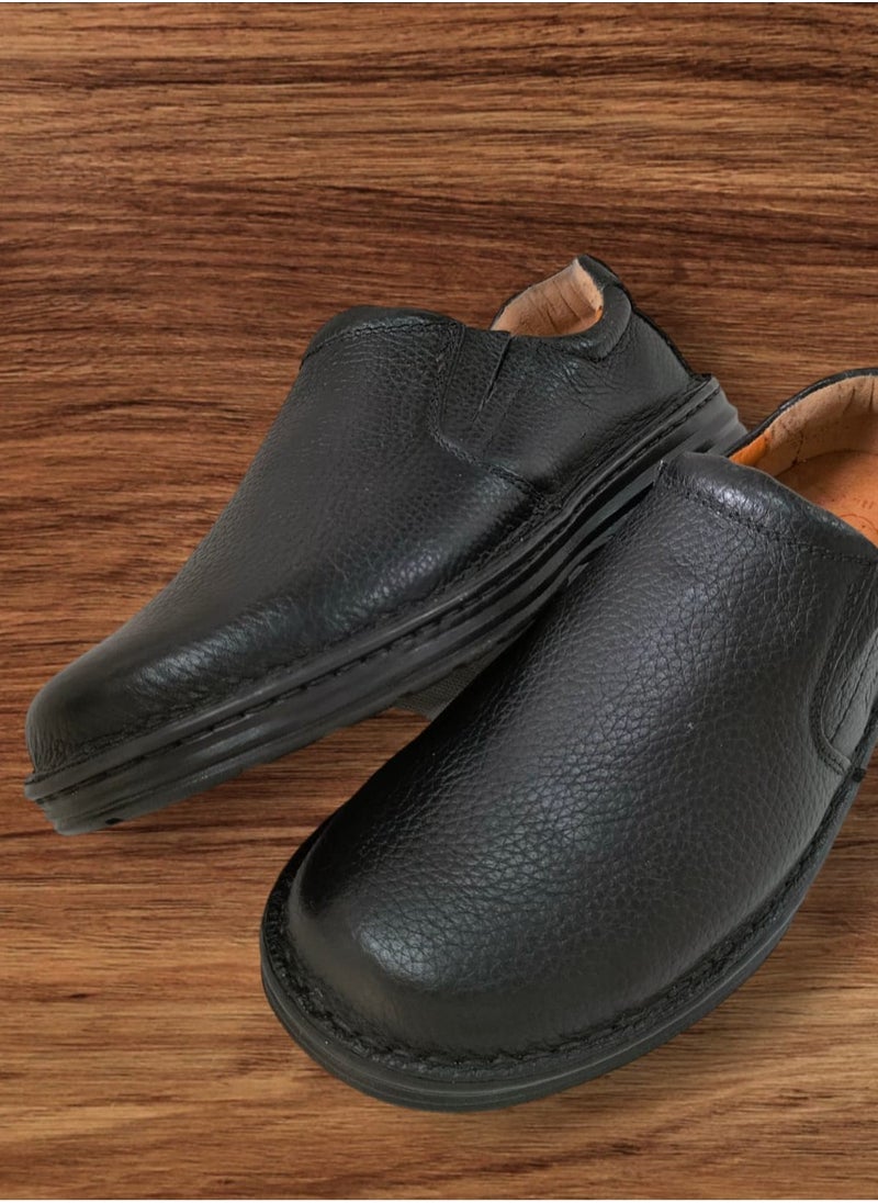 Generic - Men's Casual Slip On Stretch Square Toe Loafer Shoes Luxury Formal Business Office Shoes, Handmade High Quality, Rubber Sole with Medical Insole, Anti-Slip Anti-Bacterial - Image 1