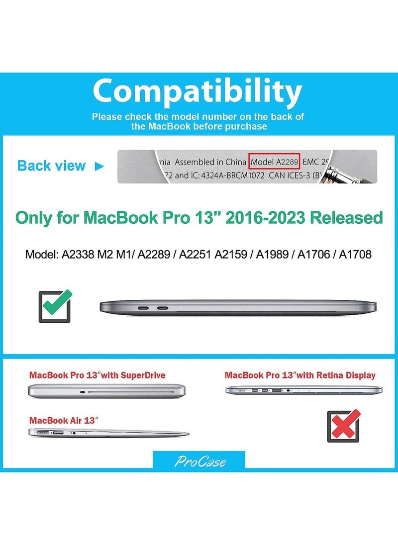 Generic MacBook Pro 13 Inch Case 2022 2020 M1 A2338 A2289 A2251 Heavy Duty Slim Hard Shell Dual Layer Protective Cover with Fold Kickstand for MacBook Pro New 13-inch Retina with Touch ID  - Image 2