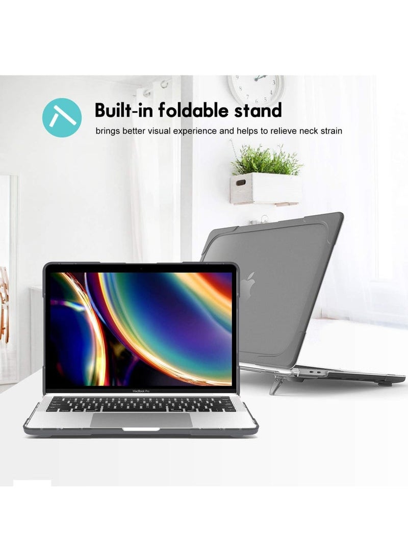 Generic MacBook Pro 13 Inch Case 2022 2020 M1 A2338 A2289 A2251 Heavy Duty Slim Hard Shell Dual Layer Protective Cover with Fold Kickstand for MacBook Pro New 13-inch Retina with Touch ID  - Image 4