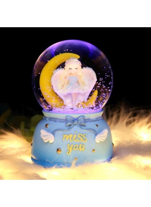 Hediyesahibi Innocent Girl Medium Size Lighted Musical Snow Globe  - Image 1