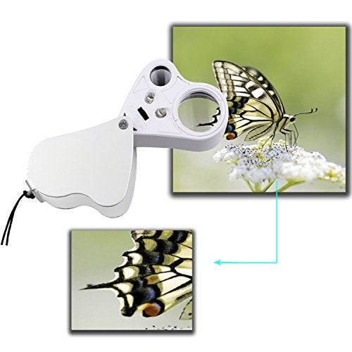Kare Kind Illuminated Jewelry LED Eye Loupe Magnifier with Two Lens, 60X 12 mm and 30X 22 mm with Kare and Kind Retail Package (60x and 30x, Silver/White) - Image 4