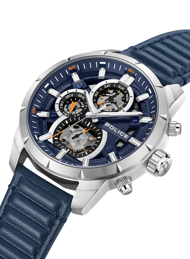 بوليس Men Chronograph Round Shape Leather Wrist Watch PEWJF0021801 - 45 Mm