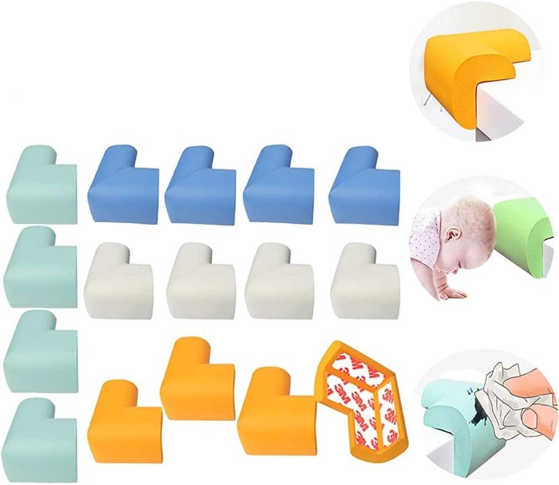 32 Pieces Corner Guards Non-Toxic Furniture Table Bed Corner Guards Baby Proofing Corner Protector Bumper Protector (Multicolor) - Image 1
