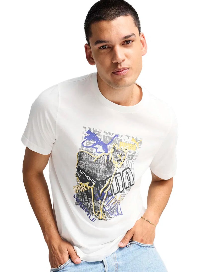 PUMA Graphics Photoprint Tee  White - Image 1