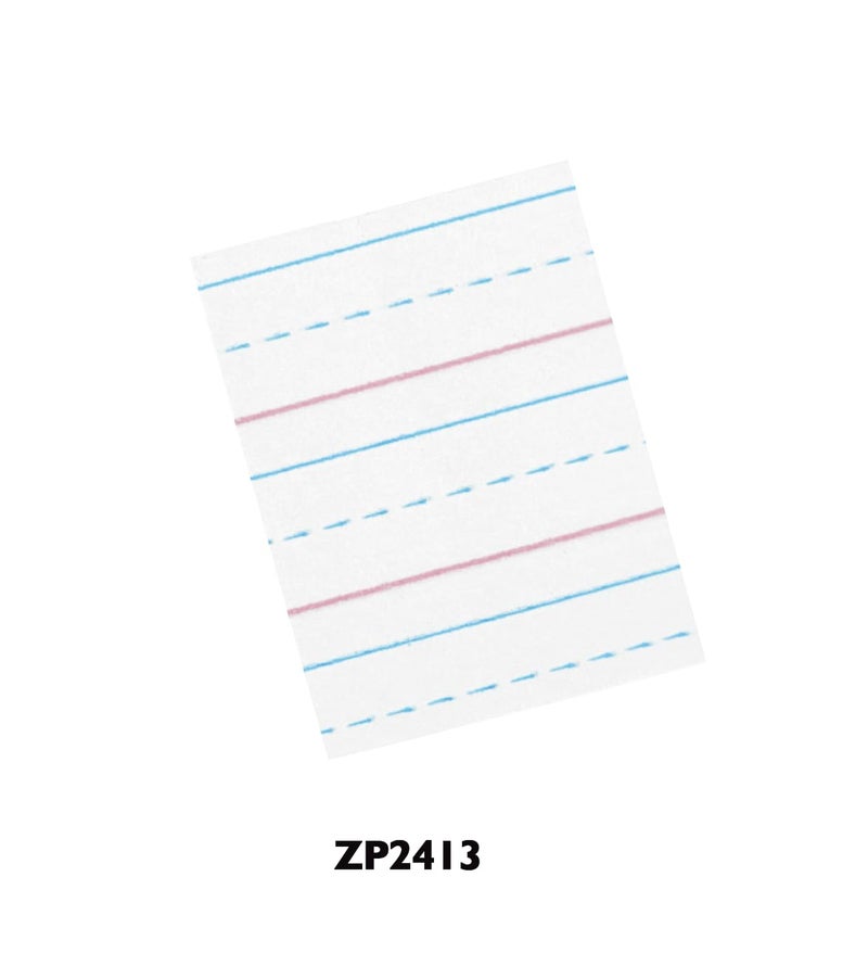 Pacon Zaner-Bloser Broken Midline Sulphite Paper, 500 Sheet, Ruled, 10.50-inch x 8-inch, 500/Pack, White PaperPACZP2413 - Image 2