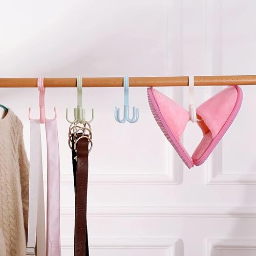 JIALTO 3 PCS Multi-Function 360 Degree Rotatable 4 Claw Hook Closet Hanging Organizer Hangers for Closet Organizer, 360 Degree Rotating Closet Clothes Hangers with 4 Claws (Multicolor) - Image 5