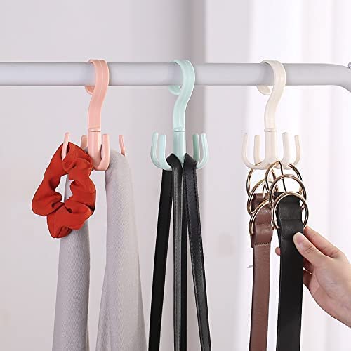 JIALTO 3 PCS Multi-Function 360 Degree Rotatable 4 Claw Hook Closet Hanging Organizer Hangers for Closet Organizer, 360 Degree Rotating Closet Clothes Hangers with 4 Claws (Multicolor) - Image 3