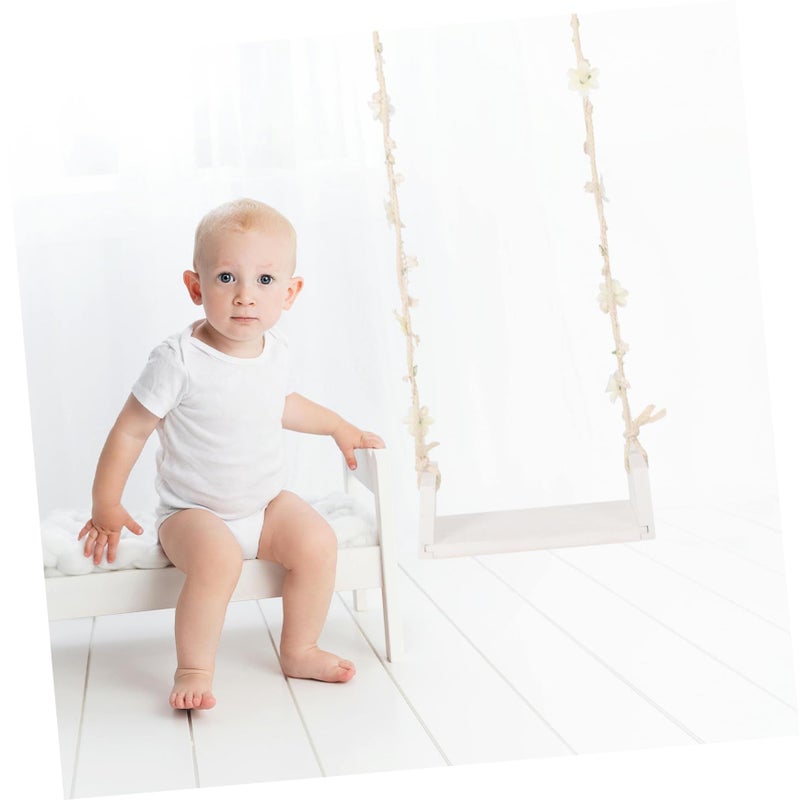 Wooden Baby Swing Photography Prop For Newborn Toddler Indoor Outdoor Use - Image 5