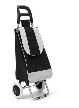 Portable Detachable Two Wheel Shopping and Trip Trolley (Black)