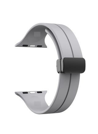 For Apple Watch Series Nike+ Sports Edition 44/45mm D-Shape Magnetic Clasp Silicone Replacement Sport Wristband Band- Gray - pzsku/Z4F1BCC473728DEC3159CZ/45/_/1722252271/83adb892-f461-49da-9a59-31d1d8c01d41