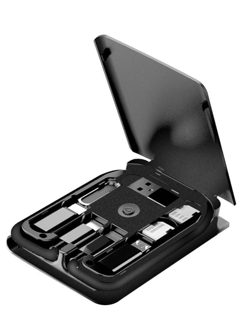 ماركة غير محددة Card Data Cable, Multi-Type Charging Cable Convertor, Multi-Function Wireless Charger Adapter, Built-in Card Reader, Can Use as Phone Holder, Flash Light (Wireless Charger)  - Image 1