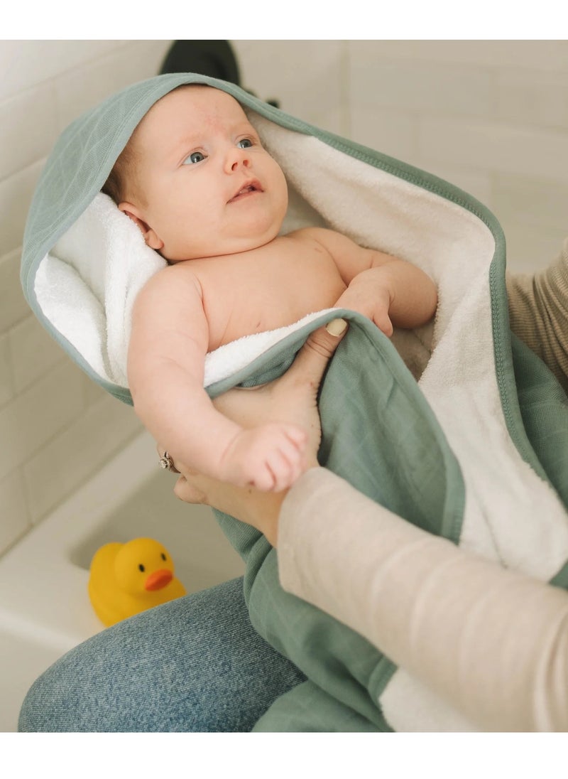 little unicorn Cotton Muslin Hooded Infant Towel Sea  - Image 5