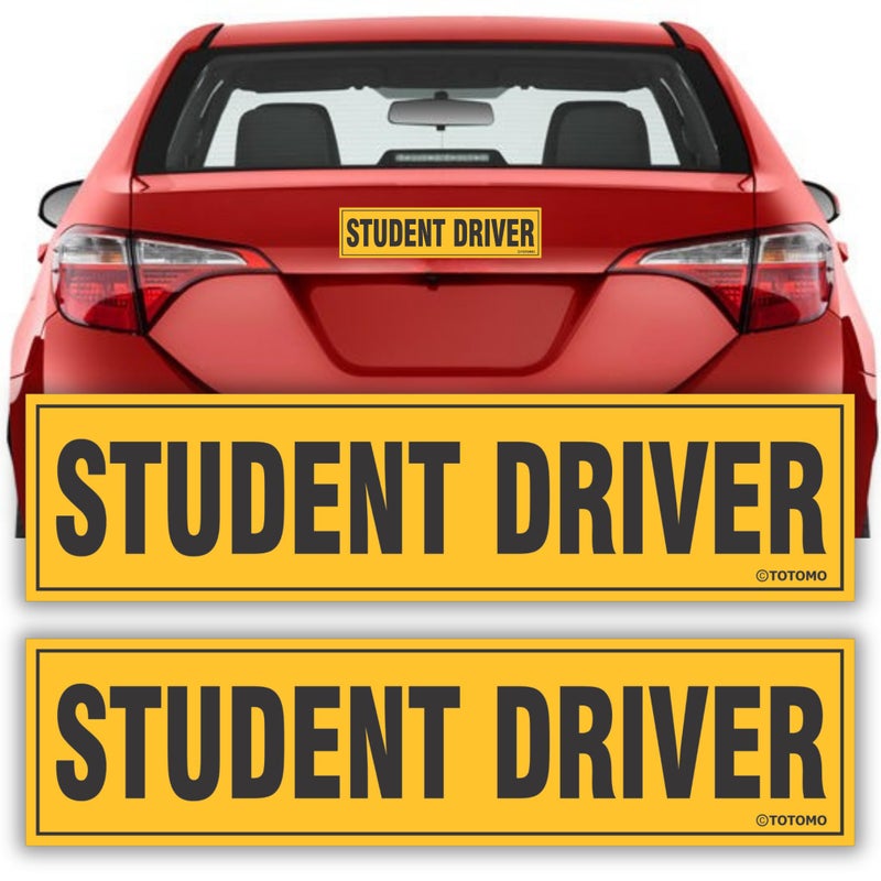 TOTOMO Student Driver Magnet for Car Sign Large 12x3 Magnetic Reflective Vehicle Safety for New Rookie Learner Drivers Removable Bumper Sticker Please Be Patient 2 Pack Yellow Black - Image 3