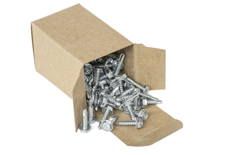 Strong-Point #10 x 3/4'' Hex Washer Head Self-Drilling Tek Screw Zinc Plated Steel for Attaches Sheet Metal Steel or Steel to Metal - Box of 100 - Image 4