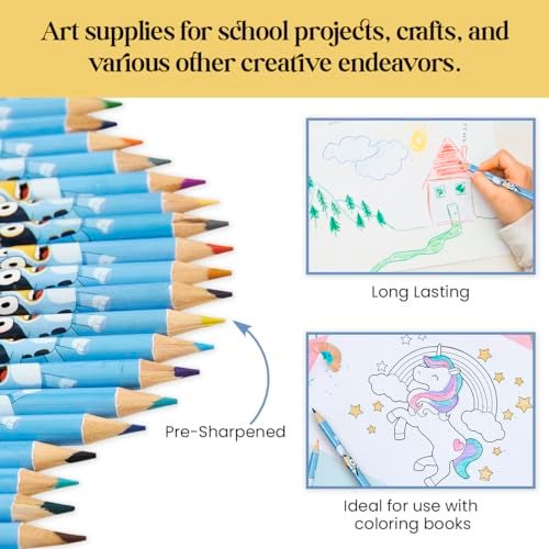 Bluey Colouring Pencils for Kids - 72 Pencils Colouring Box Colouring Set for Children Aged 3+ Gifts for Kids - Image 4