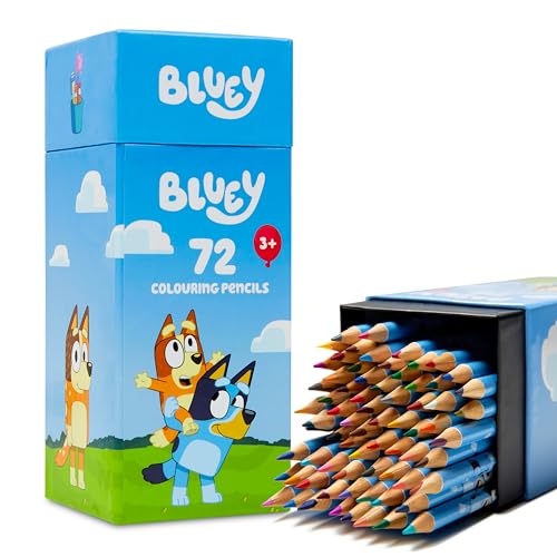 Bluey Colouring Pencils for Kids - 72 Pencils Colouring Box Colouring Set for Children Aged 3+ Gifts for Kids - Image 1