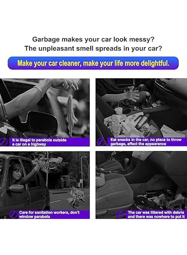 general Foldable Artificial Leather Car Trash Can, Waterproof Leak-Proof Automobile Waste Storage Basket with 4 Car Seat Headrest Hooks for Keeping Your Auto Tidy & Clean - Image 2