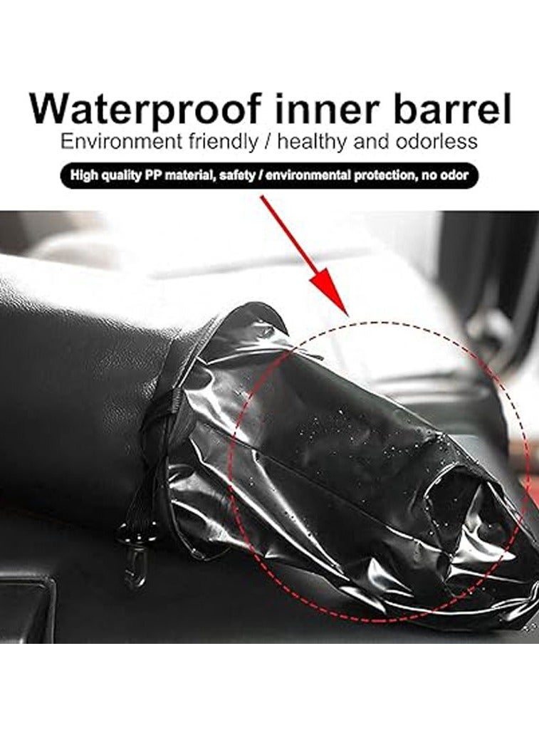 general Foldable Artificial Leather Car Trash Can, Waterproof Leak-Proof Automobile Waste Storage Basket with 4 Car Seat Headrest Hooks for Keeping Your Auto Tidy & Clean - Image 5