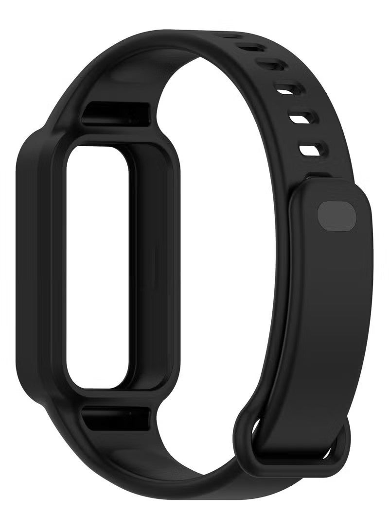 Silicone Strap Compatible with Xiaomi Band 8 Active Replacement Silicone Wrist Watch Band Strap (Black) - Image 3