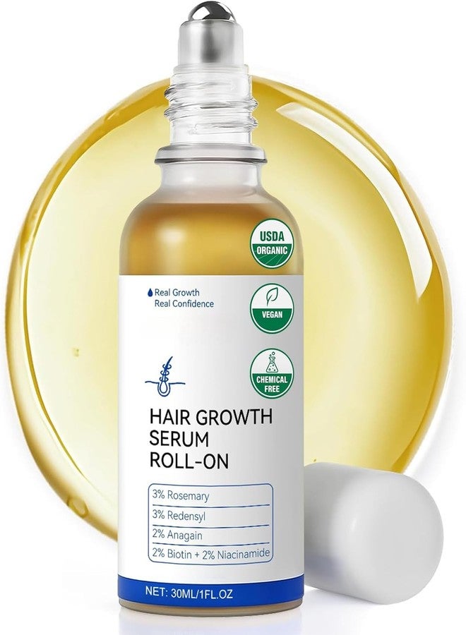 ROYALS RADIANCE Hair Growth Serum Roll-On with Rosemary, Redensyl, Anagain & Biotin | Promotes Hair Regrowth & Reduces Hair Fall | Chemical-Free, Vegan Formula | For Men & Women | 30ml (2) - Image 1