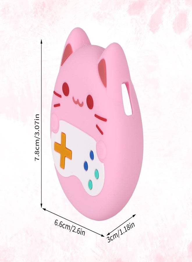 Penitue Silicone Case Cover for Tamagotchi Paradise, Shockproof Cute Cat Cartoon Silicone Protection Case with Lanyard Anti-Drop Screen Accessories Protector (Pink) - Image 2
