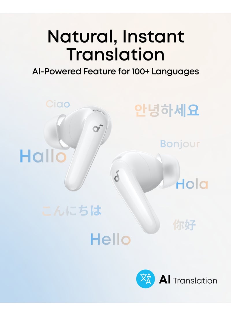 Soundcore P31i By Anker, Real-Time Adaptive Noise Cancelling, Hi-Res Sound, Wireless Bluetooth Earbuds, Translation Earbuds, 50H Playtime, Wireless Earbuds,Bluetooth Earbuds,Bluetooth Headphones White - Image 5