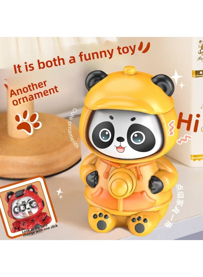Face-changing Panda Ornaments Children's Educational Toys Guochao Sichuan Opera Face-changing Doll One-on Mechanical Children's Gift-Color:Face-changing Panda Pink - Image 3