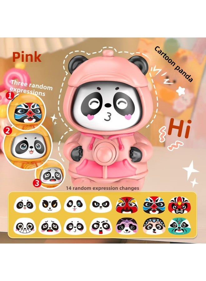 Face-changing Panda Ornaments Children's Educational Toys Guochao Sichuan Opera Face-changing Doll One-on Mechanical Children's Gift-Color:Face-changing Panda Pink - Image 5