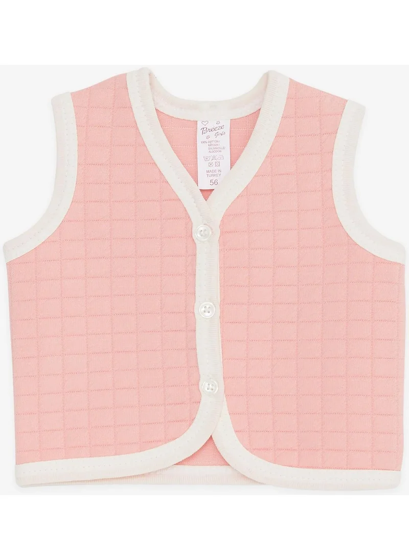 Breeze Baby Girl Vest Buttoned 0-3 Months-9 Months, Salmon