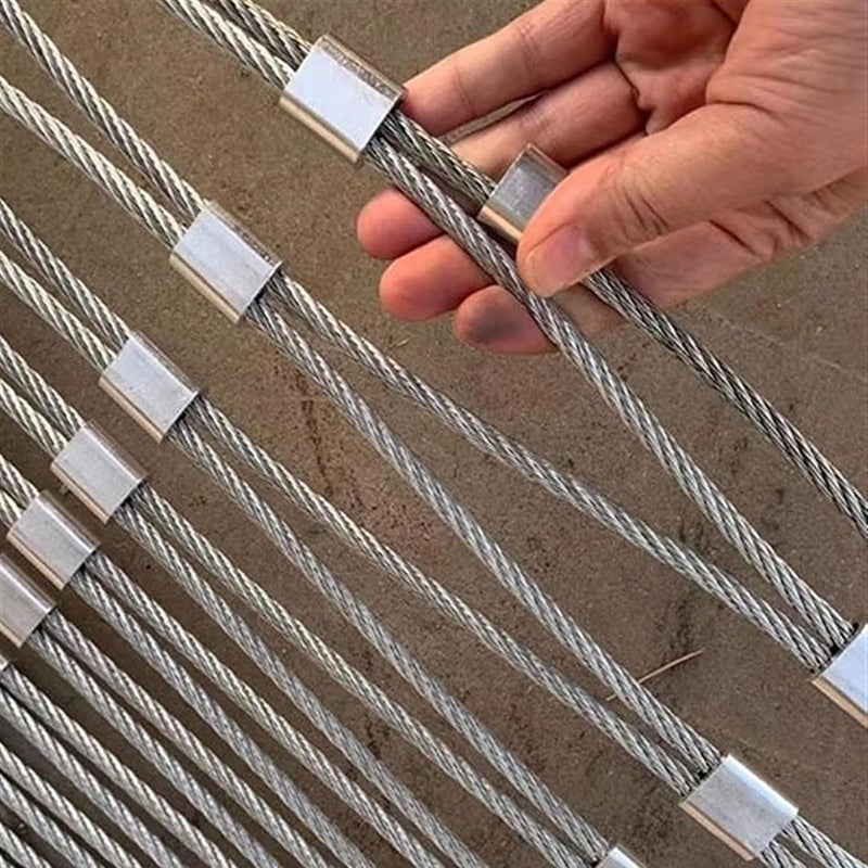 Stainless Steel Rope Wire Mesh 304 Stainless Steel Woven Wire Mesh Flexible Rope Net Safety Net Stair Balcony Railing Patio Barrier Fence Protection Net for Zoo Cage Fence, Balcony, Stair(10cm - Image 1