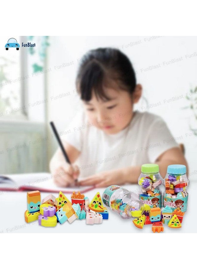 FunBlast Eraser for Kids - Kawaii Erasers for Kids, Fast Food Eraser for Kids, Stationary Set for Kids, Fancy Eraser, Rubber Eraser for Kids Boys Girls, Erasers for Return Gift - 54 Pcs - Image 2