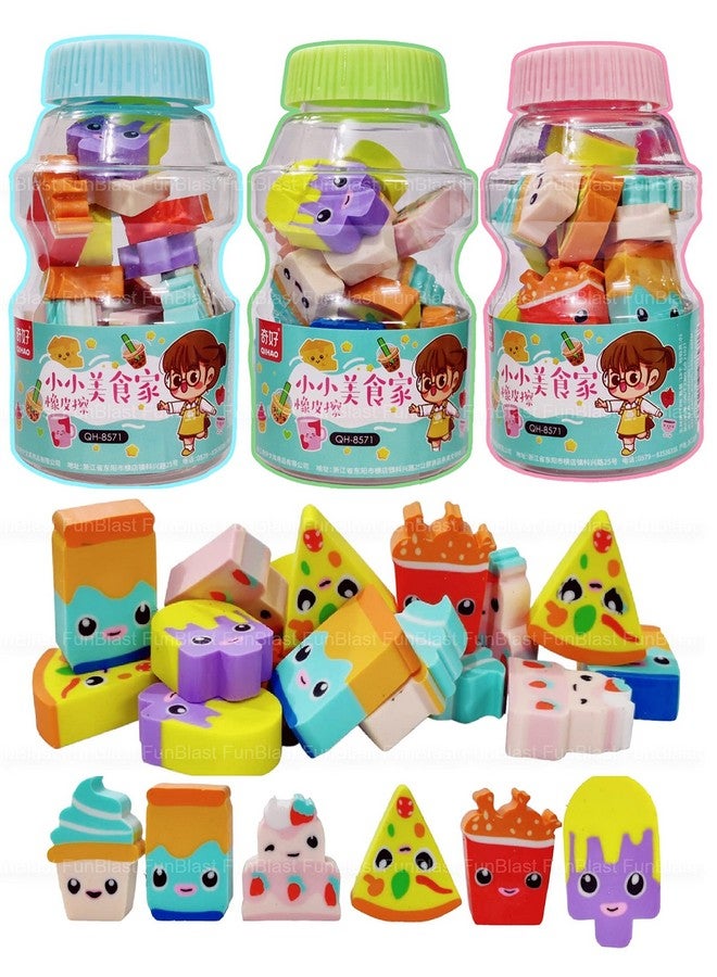 FunBlast Eraser for Kids - Kawaii Erasers for Kids, Fast Food Eraser for Kids, Stationary Set for Kids, Fancy Eraser, Rubber Eraser for Kids Boys Girls, Erasers for Return Gift - 54 Pcs - Image 1
