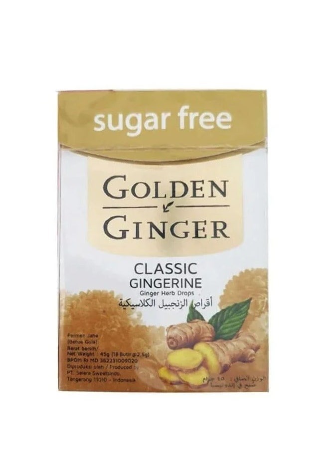 GOLDEN GINGER Classic Ginger Sugar-Free Lozenges Soothing and Moisturizing Throat Lozenges - 45g  - Image 2