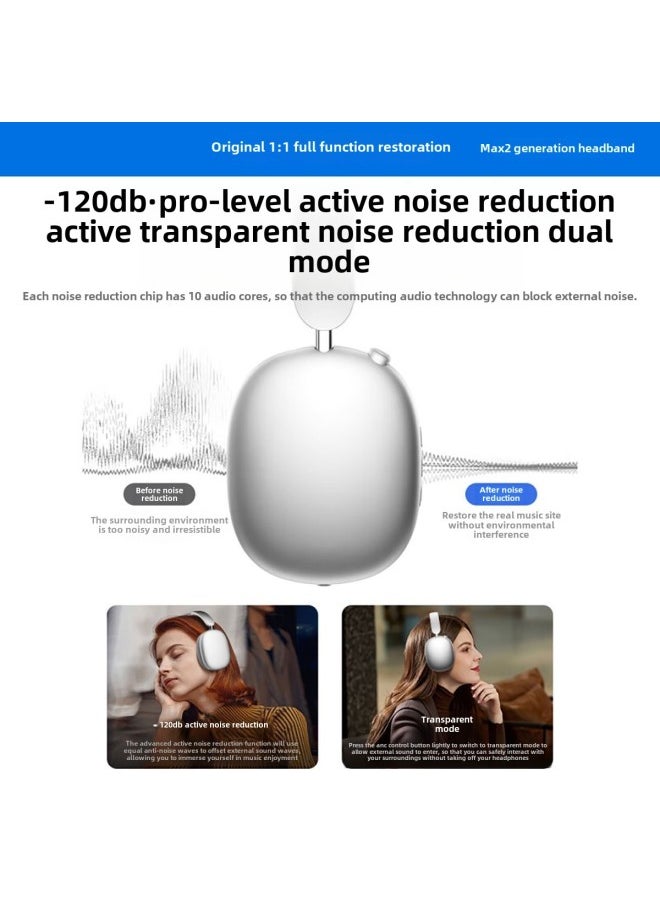 Generic - Headset Huaqiang North 1:1 Top With Max 2nd Generation Active Noise Cancel-120db Applicable To Full Series-Colour:Max High Configuration  Full Function - White - Image 1