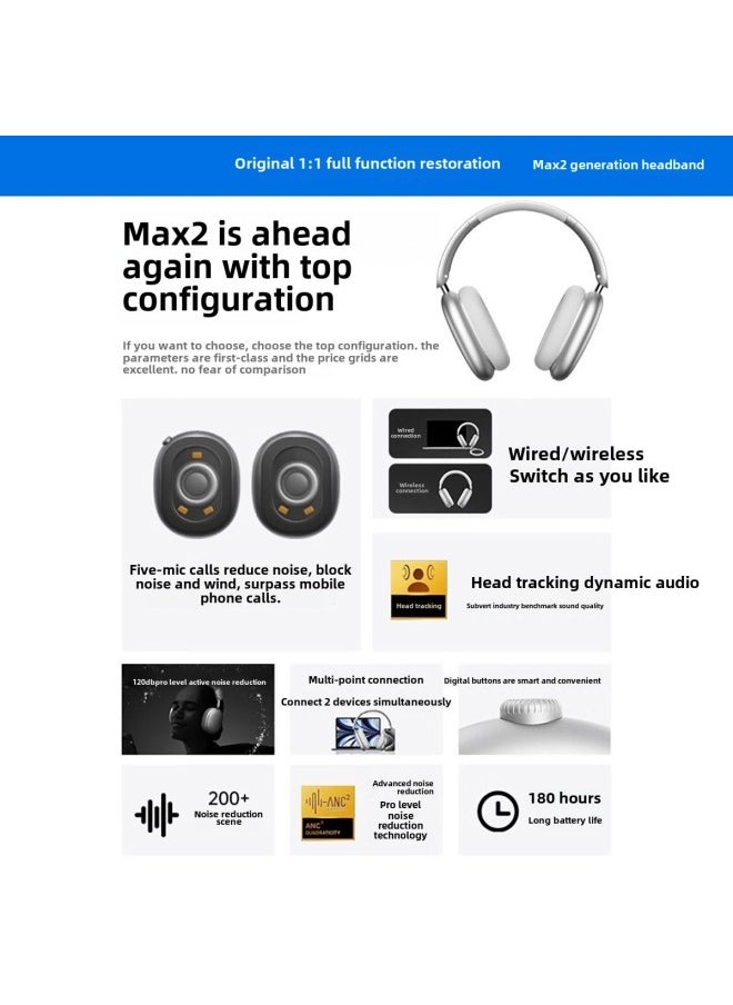 Generic - Headset Huaqiang North 1:1 Top With Max 2nd Generation Active Noise Cancel-120db Applicable To Full Series-Colour:Max High Configuration  Full Function - White - Image 1