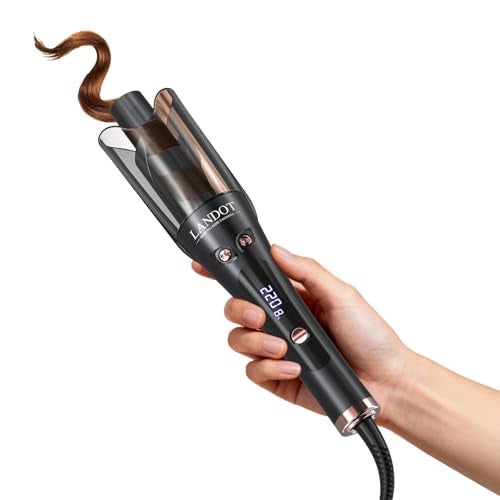 LANDOT Automatic Rotating Curling Iron 1-Inch - Versatile Styling for Salon Waves, Curls & Spirals | 8 Temp Settings & Anti-Scald Design for All Hair Types | Perfect for Daily Use & Beginners - Image 1