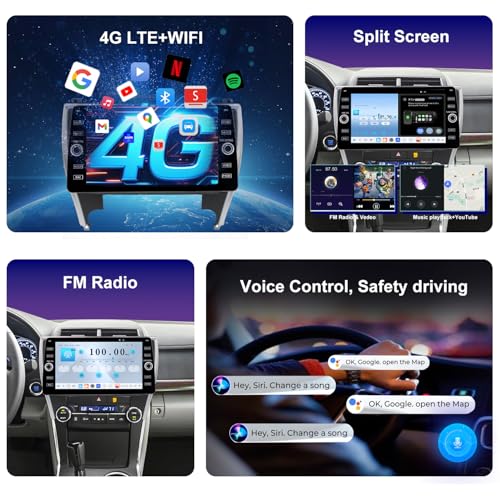 Fuosuc 4G LTE QLED Radio for Toyota Camry 2015 2016 2017 Upgrade,8-Core CPU Touch Screen Stereo,Wireless CarPlay & Android Auto,Support OEM SWC and Camera - Image 3