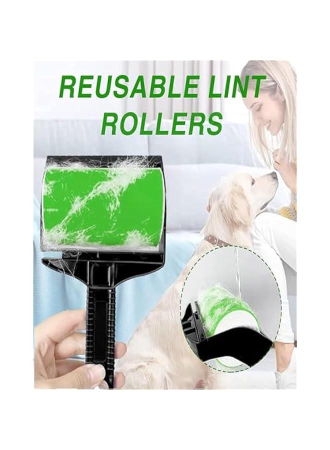 RYNX 2 Stick It Roller  Stick It Roller Pet Hair Remover Reusable Washable Sticky Lint Roller for Pet Hairs Clothes Carseats Green) - Image 2