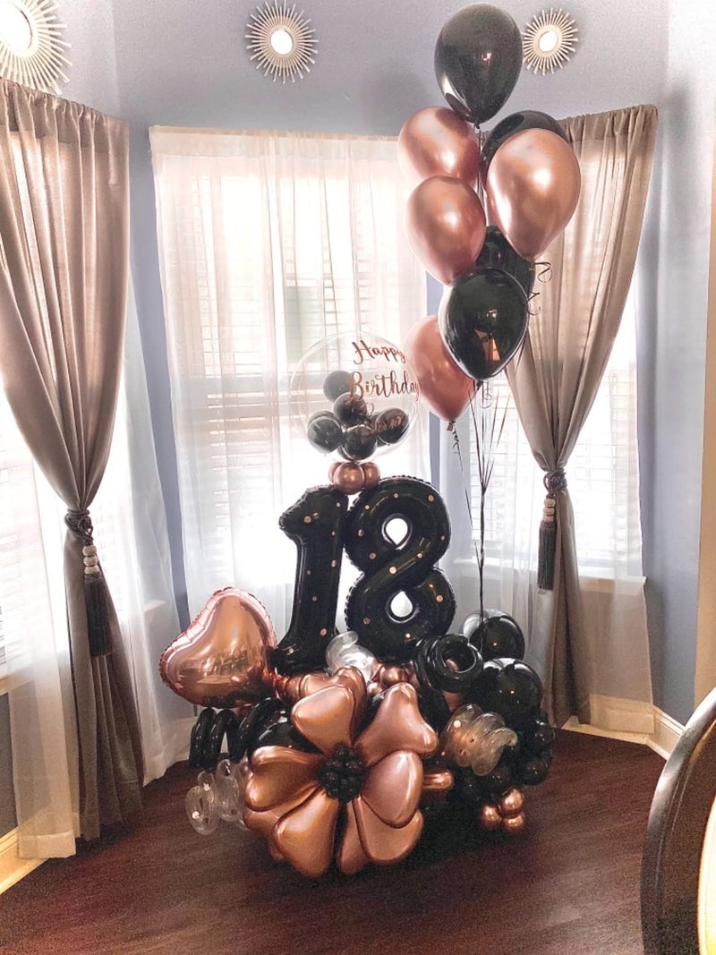 Mluchee 40 Inch Large Numbers Balloon, 4 Black Ballon for 4th 14 40 44 Birthday Party, Balloon 4 Number for Graduations Wedding Supplies - Image 3