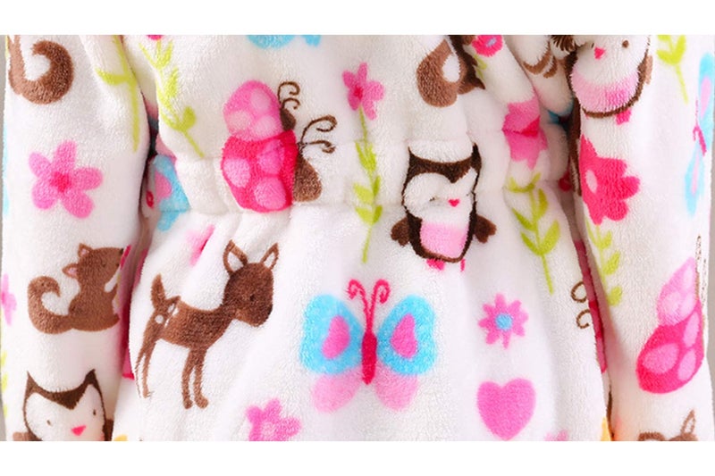 YOLIA Boys Girls Robes Kids Hooded Sleepwear Soft Fleece Bathrobes Cute Housecoat Gowns 4 Years - Image 5