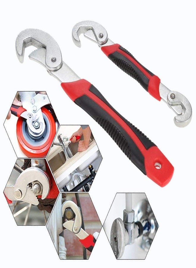 Param Stainless Steel Socket Adjustable Wrench Open End Snap N Grip Tool Spanner -2 Pieces - Image 1