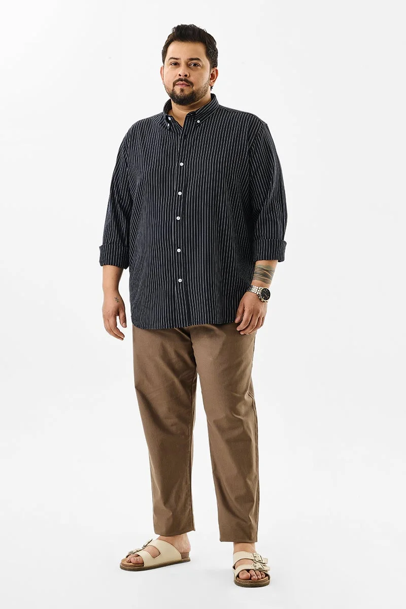 SNITCH Lining Black Stripes Plus Size Shirts