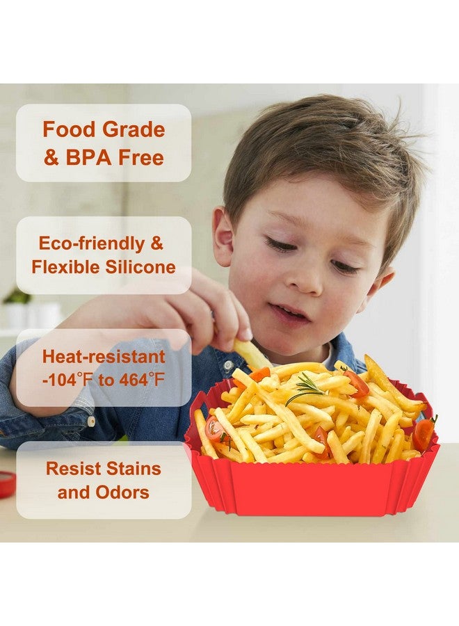 Seropy 2 Pack Silicone Air Fryer Liners Reusable, 7.1 Inch Airfryer Liners 4-7 QT Square Air Fryer Liners Silicone Pot Oven Liner Baking Tray, Air Fryer Basket Mat Silicone Bowl Air Fryer Accessories - Image 4