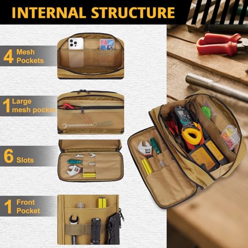 ATRIPACK Tactical Tool Bag for Men,Wide Mouth Tool Pouch with Water-Resistant, Multi-purpose Range Bags with Zipper Handle,Heavy Duty Small Tool box organizer for Repairman, Carpenters, Handyman - Image 4
