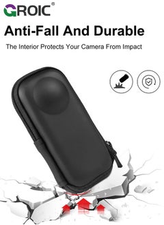 GROIC حقيبة تخزين محمولة لكاميرات Insta360 One X2 / X3، مقاومة للماء، حافظة حمل واقية مناسبة للسفر مع صندوق من البولي يوريثان وملحقات الكاميرا  - Image 3