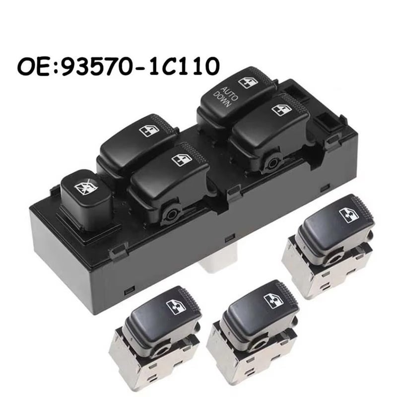 هيونداي جيتز 2003-2010 مفتاح زجاج كهربائي يمين مجموعة 93570 1C110 - Image 3