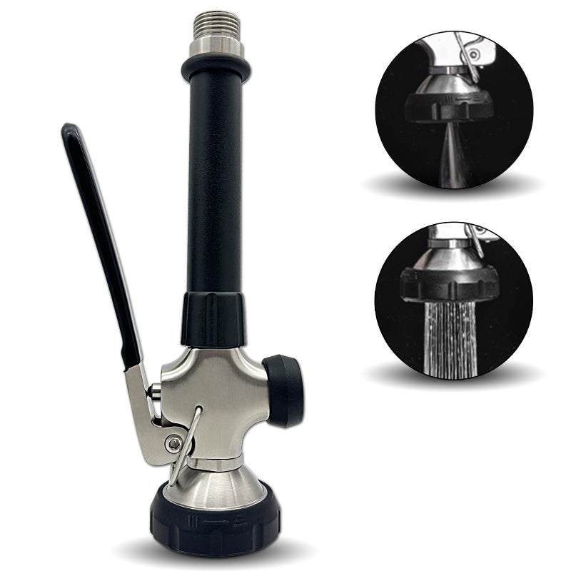 Achelous Pre Rinse Spray Commercial Sink Faucet Sprayer Dual Function,Spray Valve For Use In Commercial Kitchen Faucet,Stainless Steel Nickel Brushed Finishedï¼ˆBlackï¼‰ - Image 1