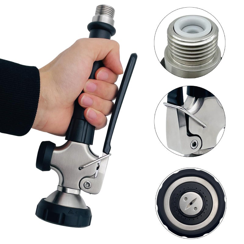 Achelous Pre Rinse Spray Commercial Sink Faucet Sprayer Dual Function,Spray Valve For Use In Commercial Kitchen Faucet,Stainless Steel Nickel Brushed Finishedï¼ˆBlackï¼‰ - Image 4