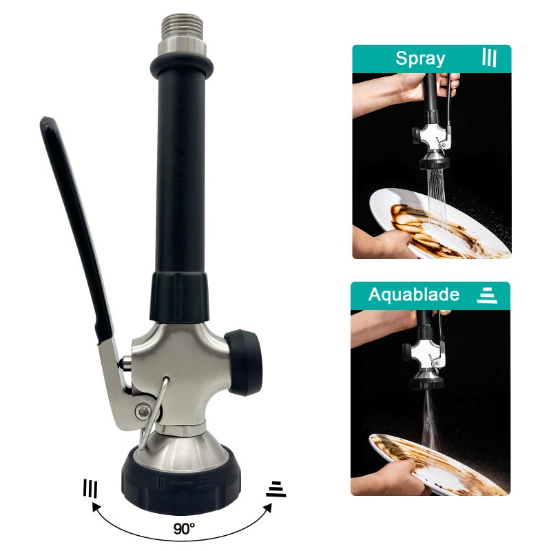 Achelous Pre Rinse Spray Commercial Sink Faucet Sprayer Dual Function,Spray Valve For Use In Commercial Kitchen Faucet,Stainless Steel Nickel Brushed Finishedï¼ˆBlackï¼‰ - Image 2