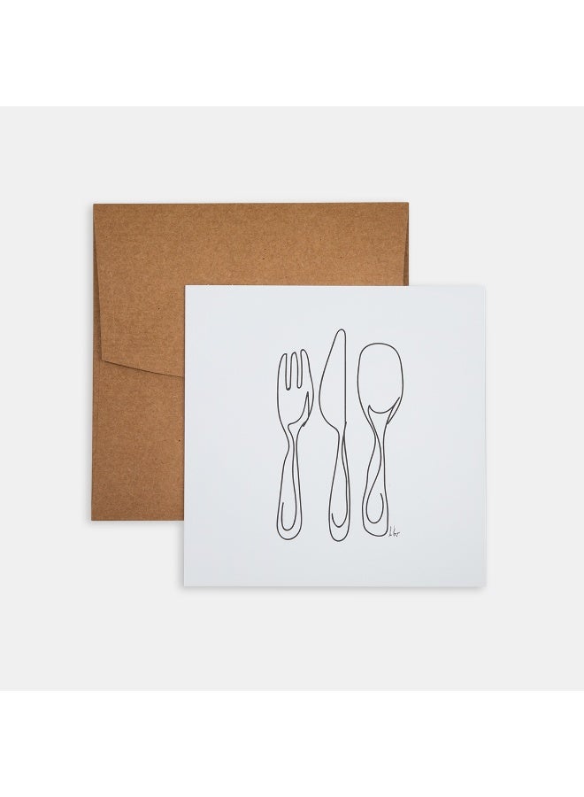 PK Design Line Drawings Utensils Mini Poster - Image 1